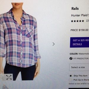 RAILS Hunter plaid soft button front shirt
